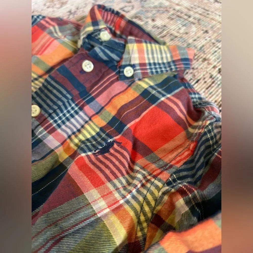 Ralph Lauren Kids Plaid Button Down Shirt - Red, Blue, Yellow